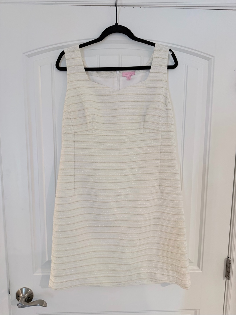 Lilly Pulitzer Cream Textured Sleeveless Shift Dress